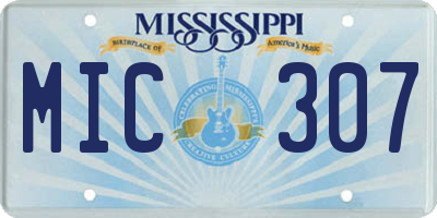 MS license plate MIC307