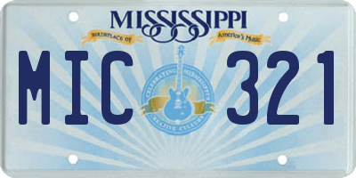 MS license plate MIC321