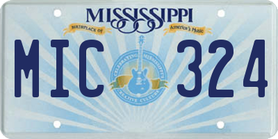 MS license plate MIC324