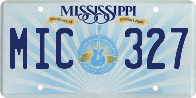 MS license plate MIC327