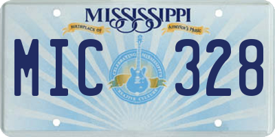 MS license plate MIC328