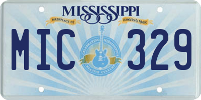 MS license plate MIC329