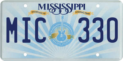 MS license plate MIC330