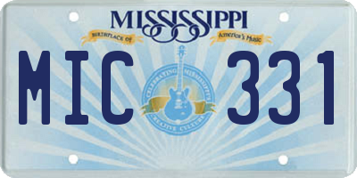 MS license plate MIC331
