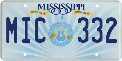 MS license plate MIC332