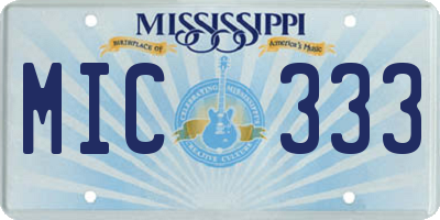 MS license plate MIC333