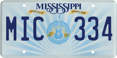 MS license plate MIC334