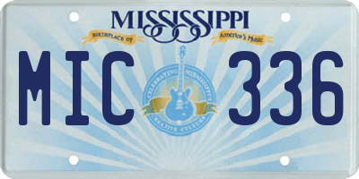 MS license plate MIC336