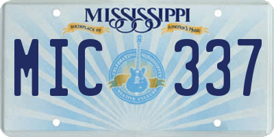 MS license plate MIC337