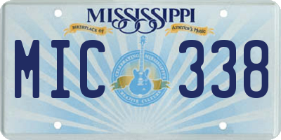 MS license plate MIC338