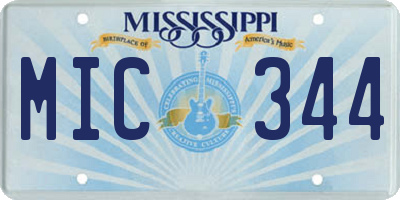 MS license plate MIC344