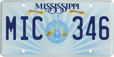 MS license plate MIC346