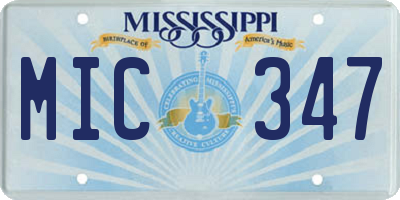 MS license plate MIC347