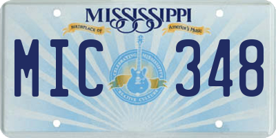 MS license plate MIC348