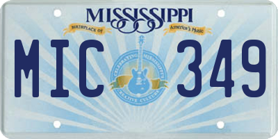 MS license plate MIC349