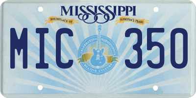 MS license plate MIC350