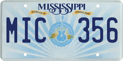 MS license plate MIC356
