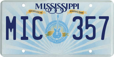 MS license plate MIC357