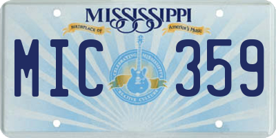 MS license plate MIC359