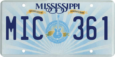MS license plate MIC361