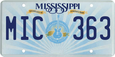 MS license plate MIC363