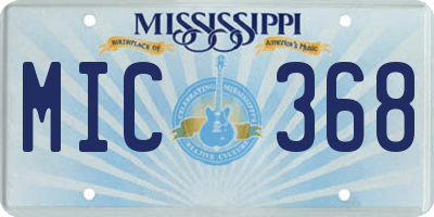 MS license plate MIC368
