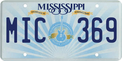 MS license plate MIC369