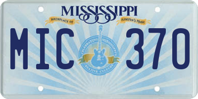 MS license plate MIC370