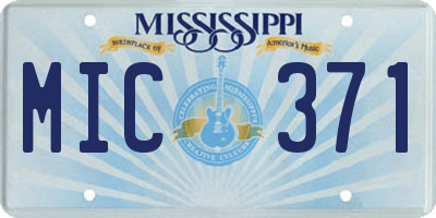 MS license plate MIC371