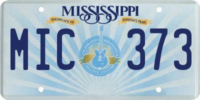 MS license plate MIC373