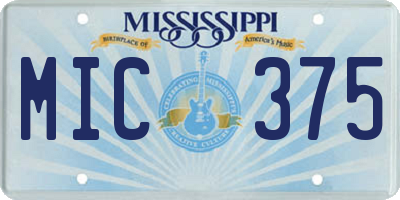 MS license plate MIC375