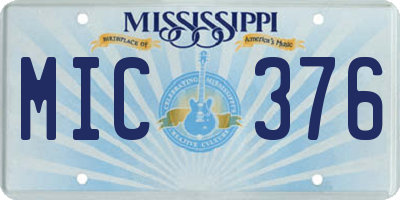 MS license plate MIC376