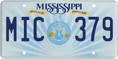 MS license plate MIC379