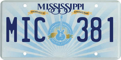 MS license plate MIC381