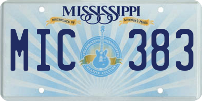 MS license plate MIC383