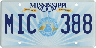 MS license plate MIC388
