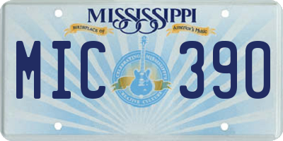 MS license plate MIC390