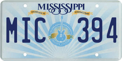 MS license plate MIC394