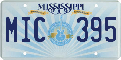 MS license plate MIC395