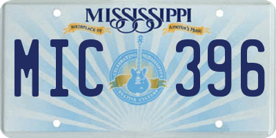 MS license plate MIC396