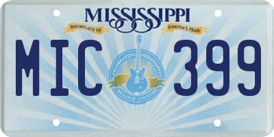 MS license plate MIC399