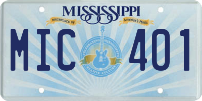 MS license plate MIC401