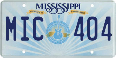 MS license plate MIC404