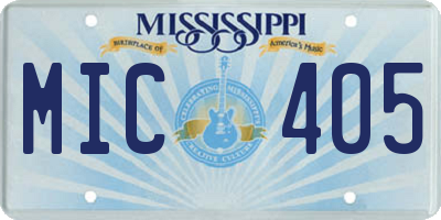 MS license plate MIC405