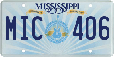 MS license plate MIC406