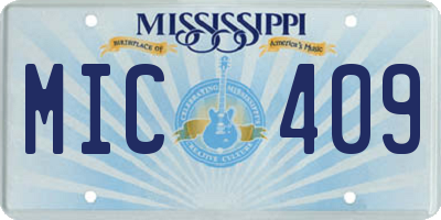 MS license plate MIC409