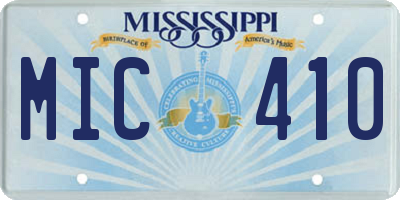MS license plate MIC410