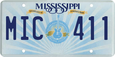MS license plate MIC411