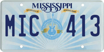 MS license plate MIC413