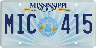 MS license plate MIC415